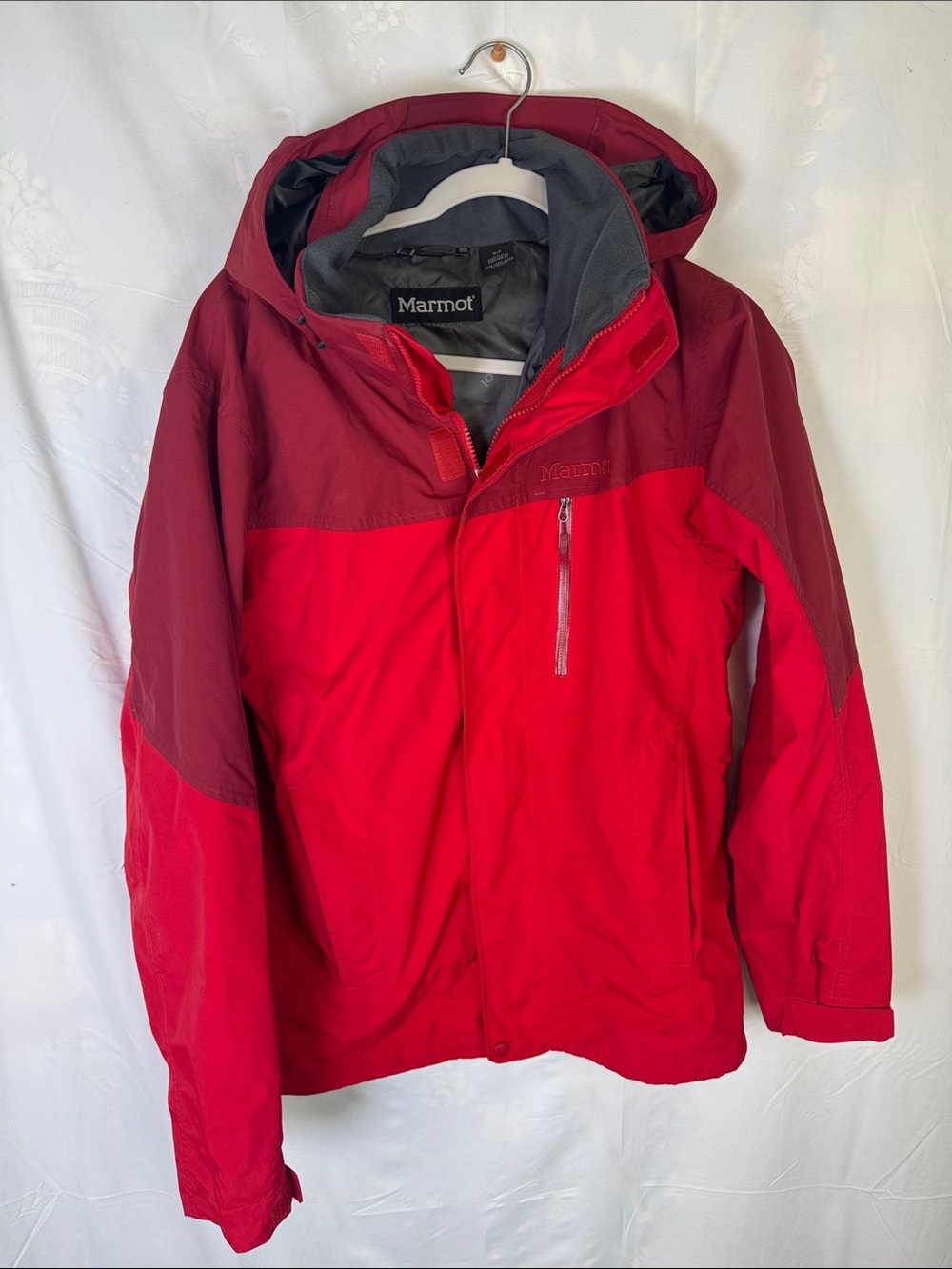 Marmot Two-Tone Red Men's Performance Hooded Jacket